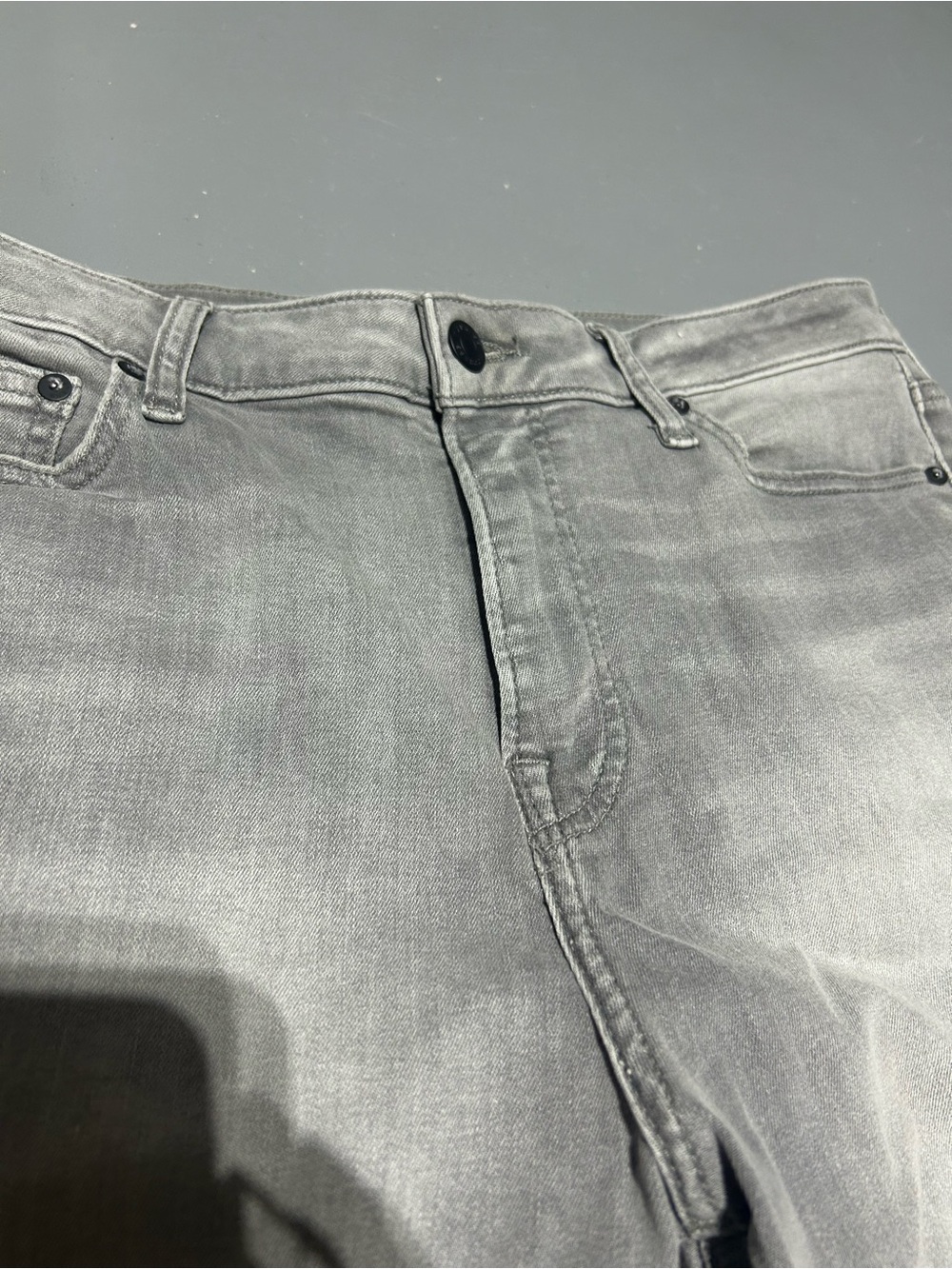 Express Gray Washed Hyper Stretch Skinny Denim Jeans (Men’s Size 34 x 30) - Picture 8 of 13